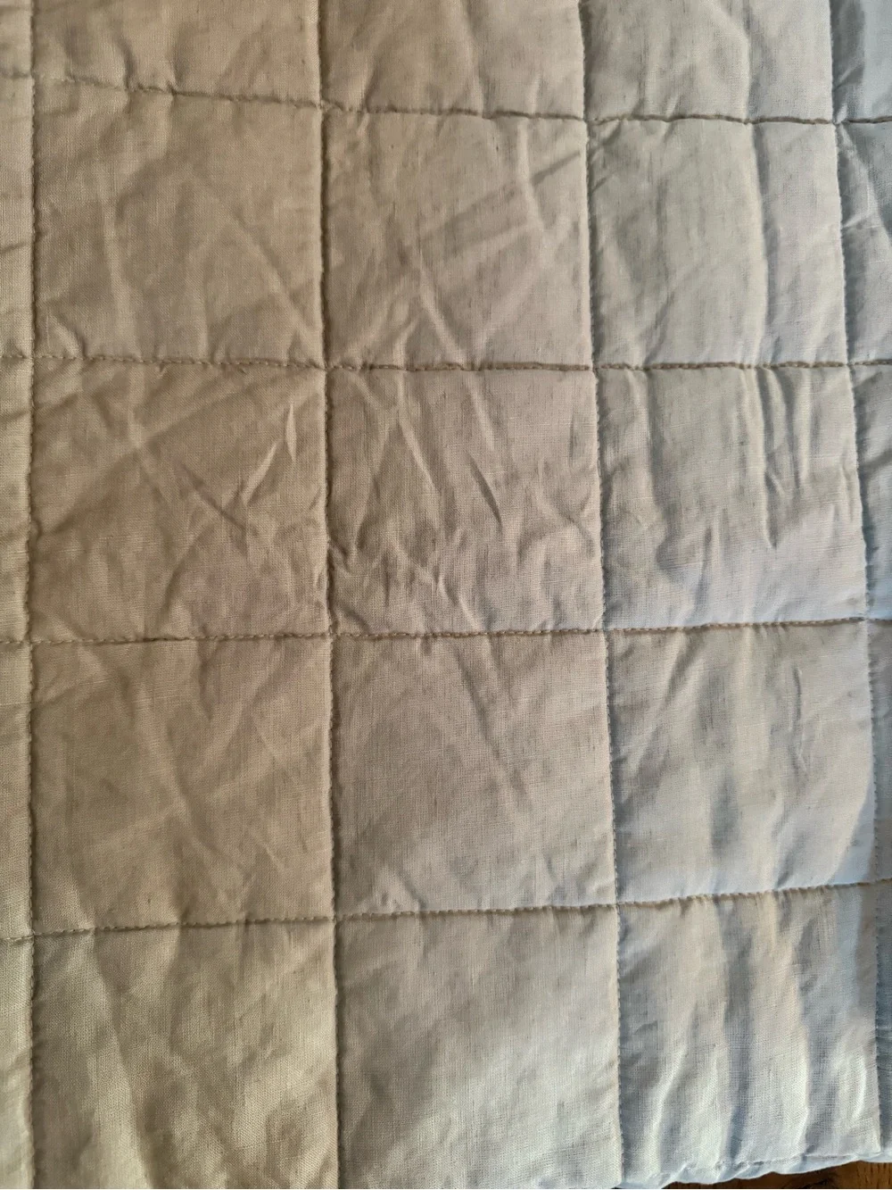 Quince Full/Queen Mist Linen Quilt